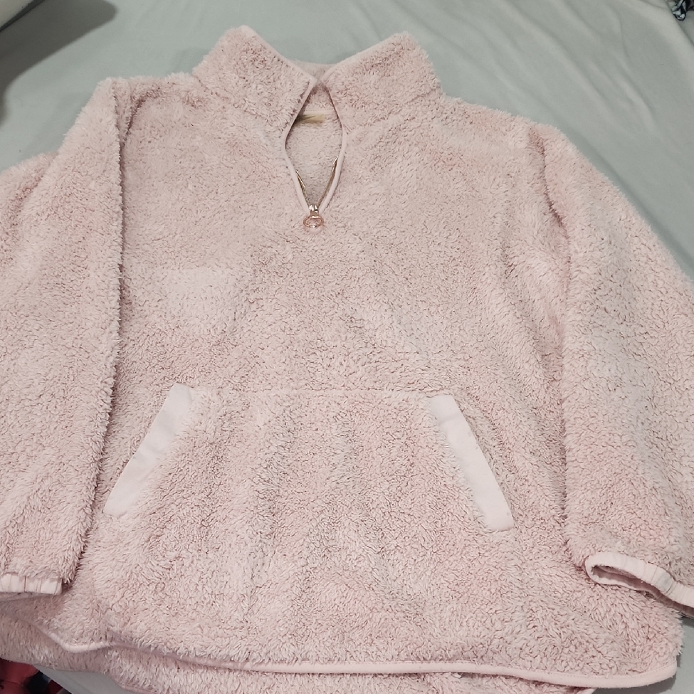 Adrienne Vittadini Soft Pink 1/4 Zip Jacket